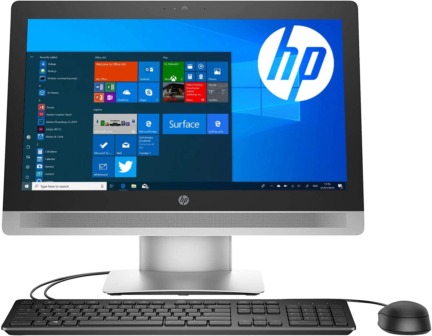 HP液晶一体型 ProOne 600G2 AIO/Core i5-6500/RAM:8G/SSD512GB/光学ドライブ/Webカメラ/Office/画面回転/高さ調整(整備済み品)